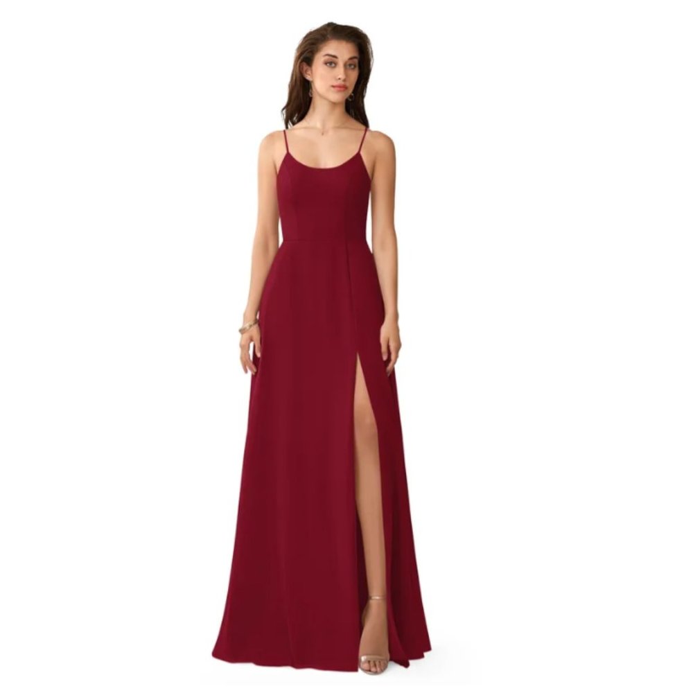Burgundy Azazie Moira Bridesmaid Dress